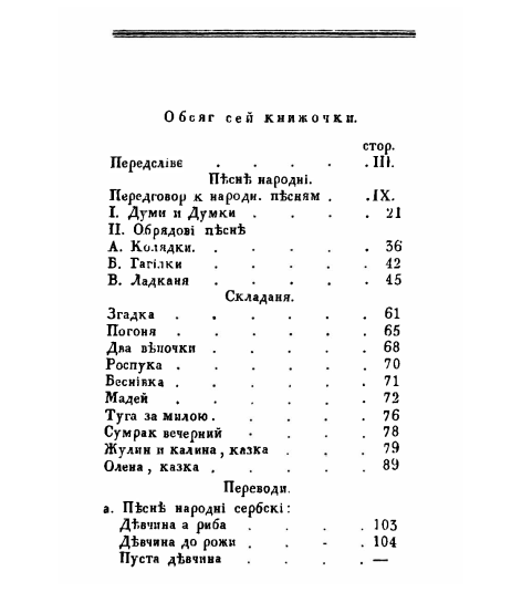Русалка Дністрова. Збірка