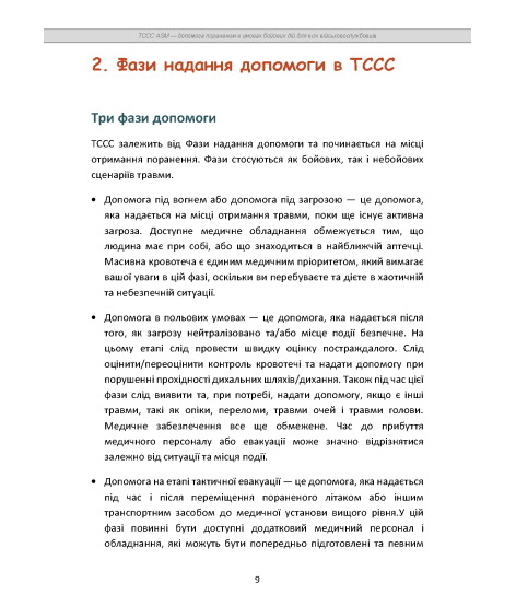 TCCC ASM. Допомога пораненим в умовах бойових дій для всіх військовослужбовців. Навчально-практичний посібник базового рівня